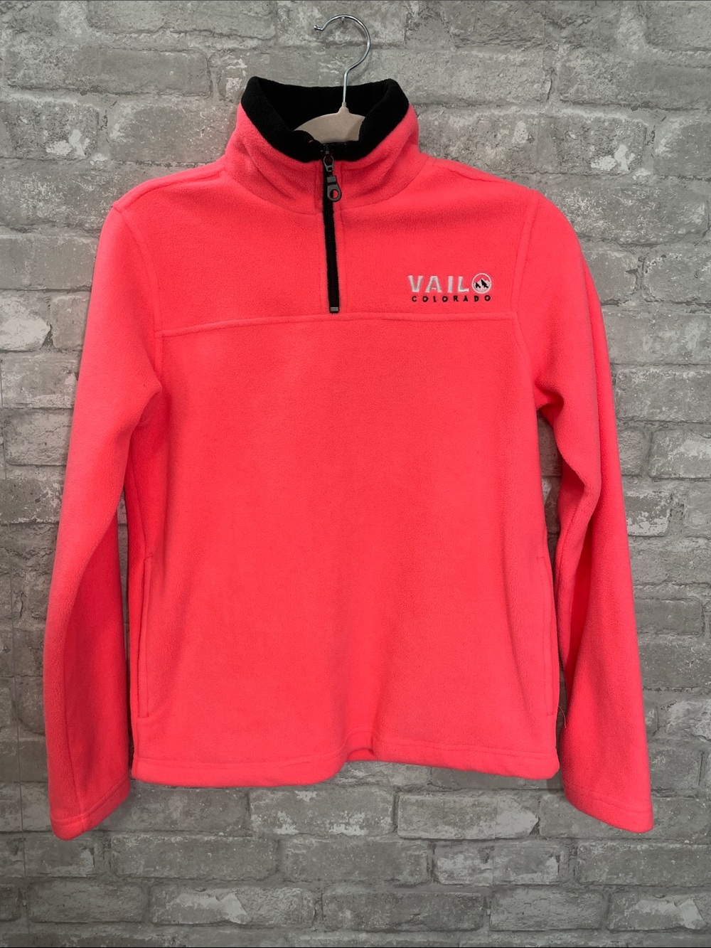 Vail Coral-Pink Quarter-Zip Fleece Pullover